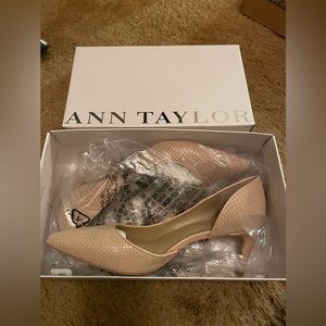 Ann Taylor pure camel color, cut out heels. Very sophisticated!